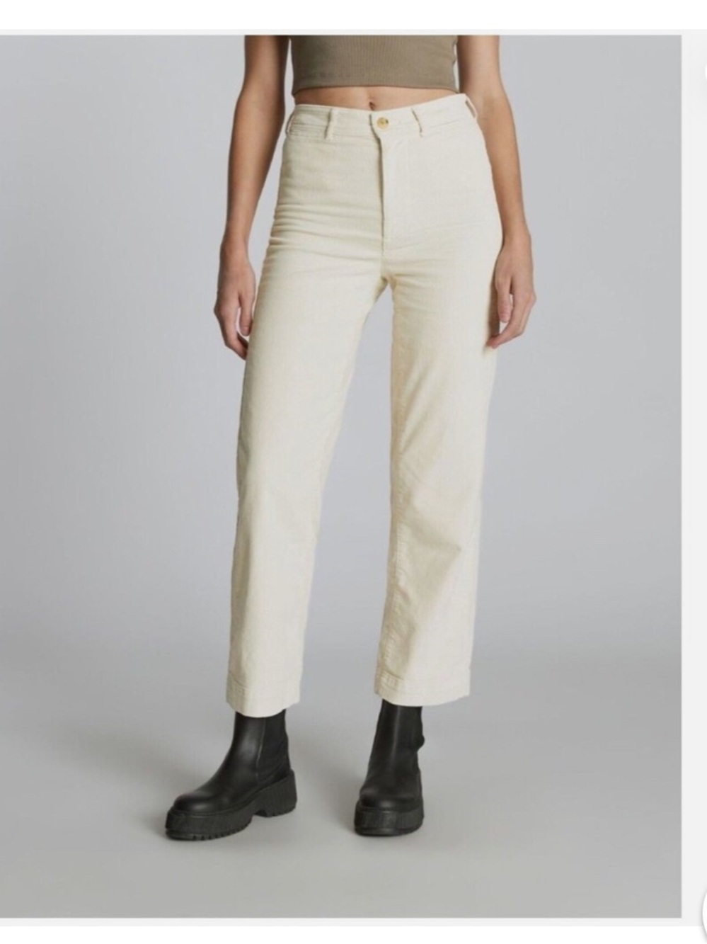 Everlane Cream Corduroy Wide-Leg Jeans
